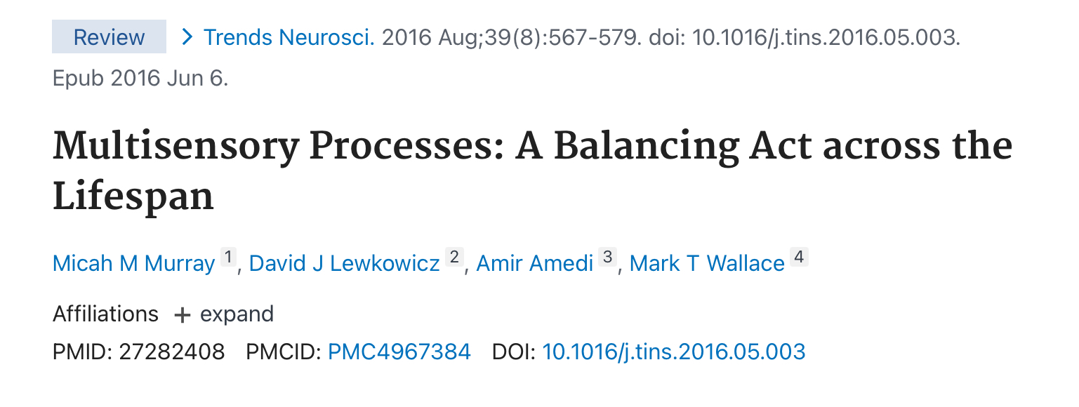 Multisensory Processes: A Balancing Act across the Lifespan